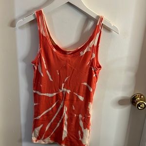 Pink bleach tie dye tank top